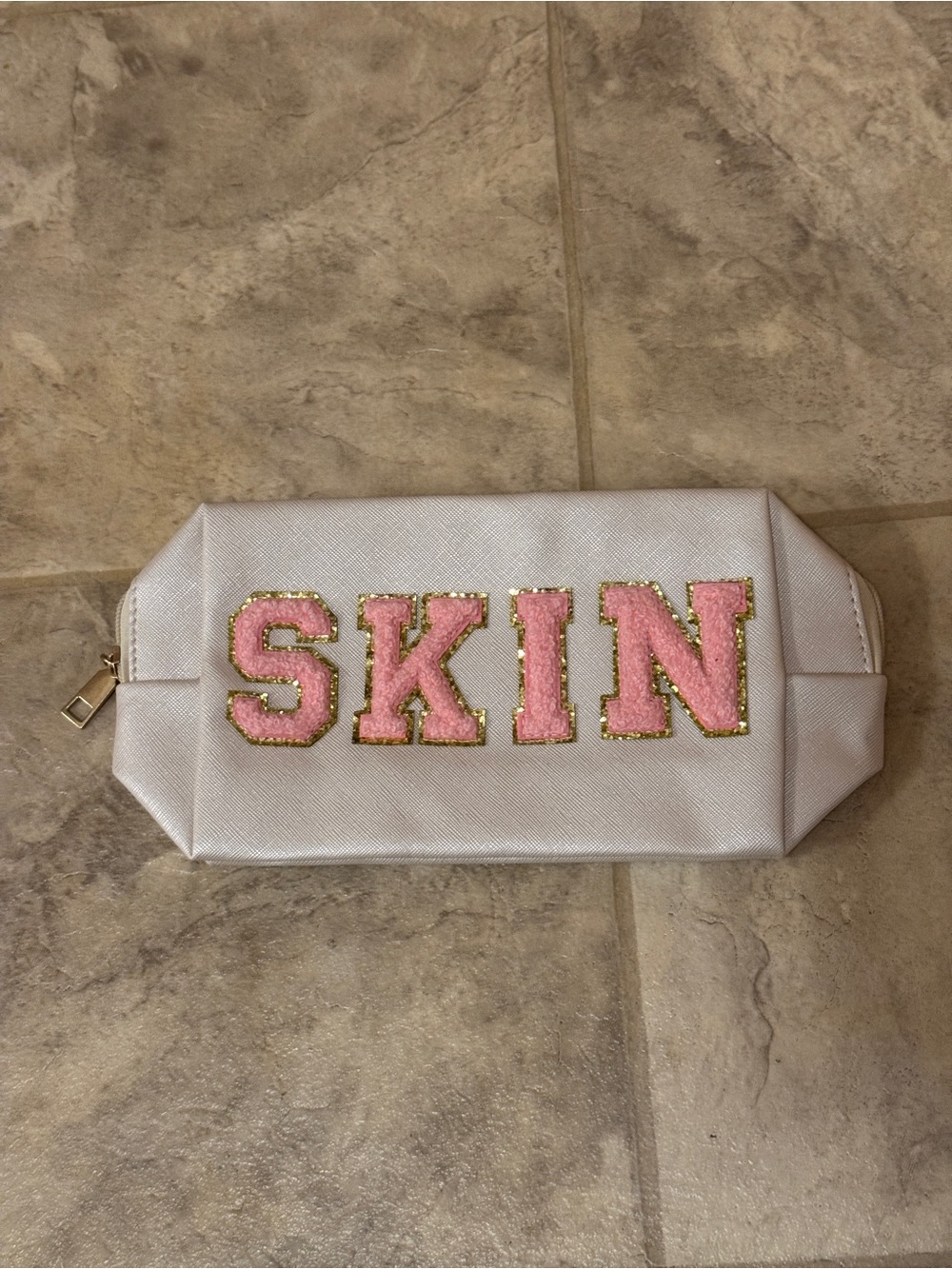 SKIN Varsity Letter Cosmetic Toiletry Bag